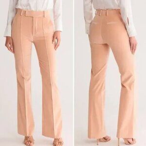 New Frame The Slim Stacked Velvet Trousers in Blush Pink Size 6